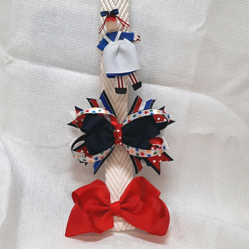 Ribbon Sculptured/Grosgrain Hair Bows☆Set of 3